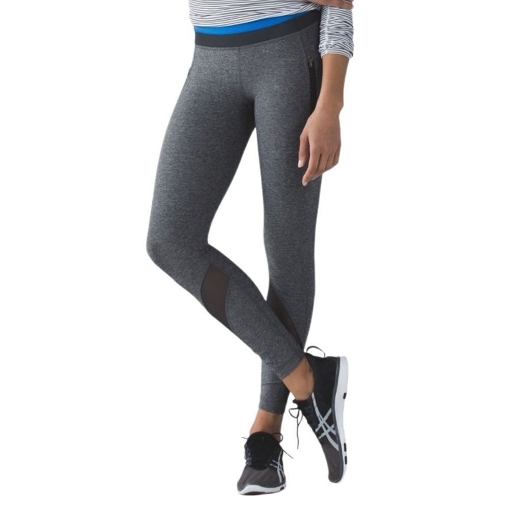 Lululemon Inspire Tight II Blue and Deep Coal Size 4